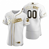 Cleveland Indians Customized Nike White Stitched MLB Flex Base Golden Edition Jersey,baseball caps,new era cap wholesale,wholesale hats